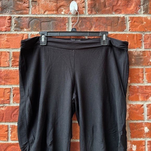 Eileen Fisher Womens Large Black Pull On Comfort Tapered Lounge Pants - Picture 2 of 9